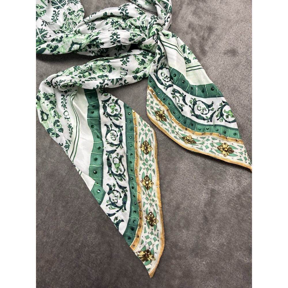 NWT Camilla Corridor Of Calm Green Silk One Shoulder Tie Maxi Dress sz M L - Picture 12 of 15